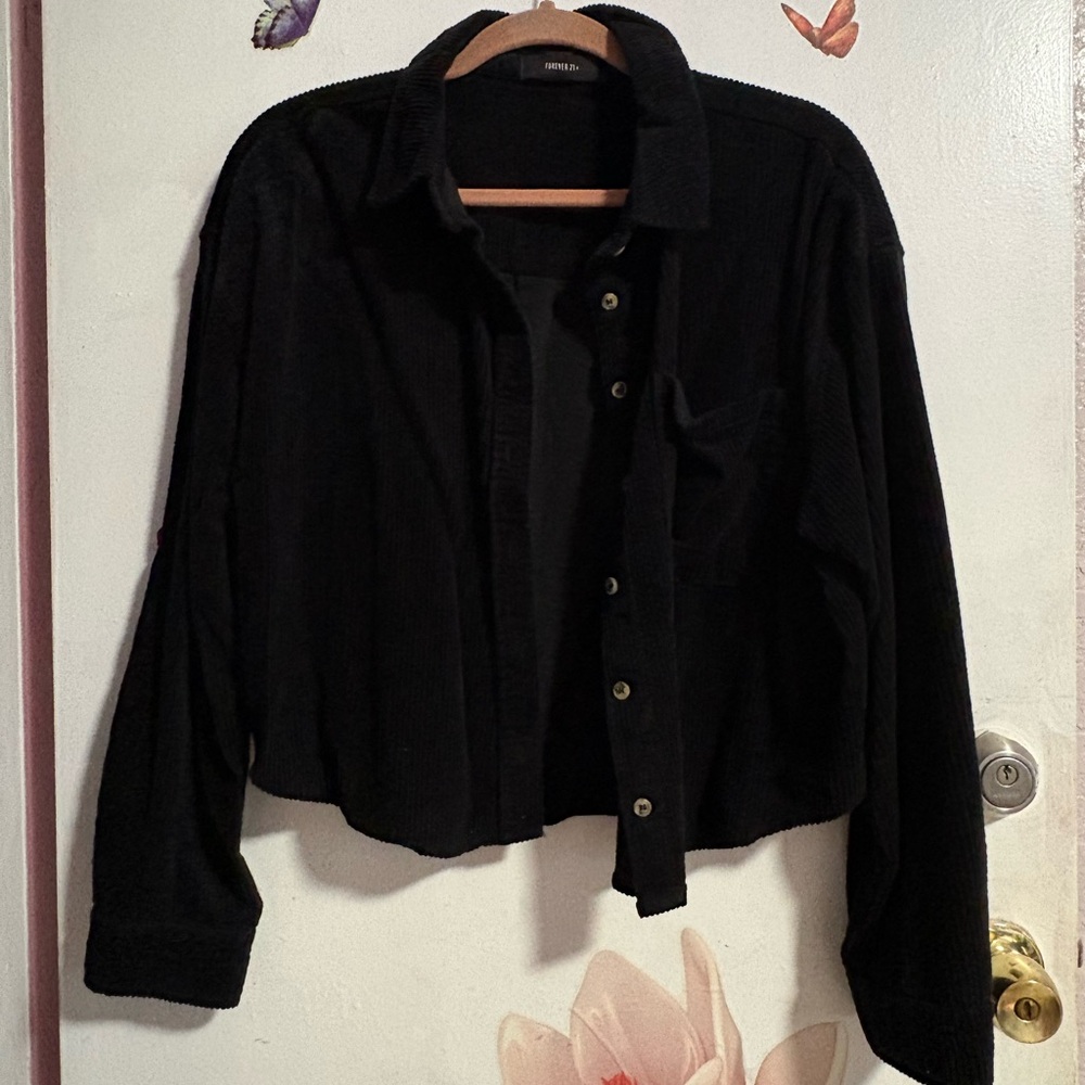 Forever 21 Black Button-Down Shirt